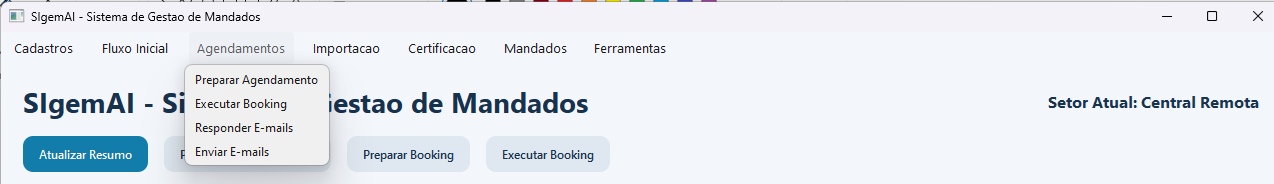 Menu Agendamentos