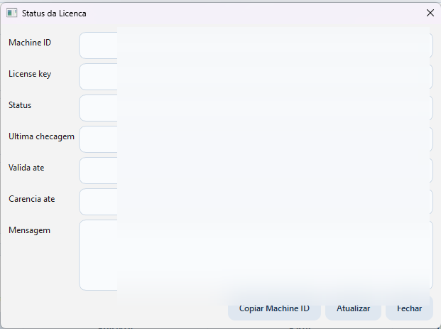 Status da licen&ccedil;a
